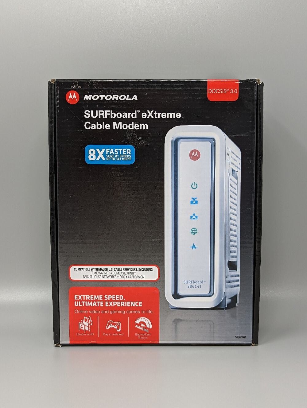 Motorola ARRIS SURFboard Modem SB6141 400 Series White Complete Boxed Tested